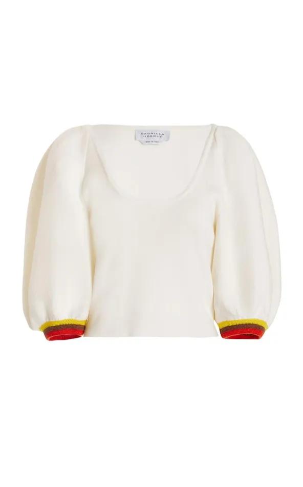 Women Knitwear Gabriela Hearst Lia Knit Top In Ivory Multi Merino Wool
