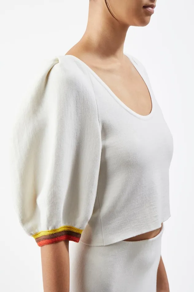 Women Knitwear Gabriela Hearst Lia Knit Top In Ivory Multi Merino Wool