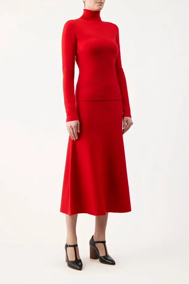 Women Knitwear Gabriela Hearst May Knit Turtleneck In Red Topaz Merino Wool Cashmere