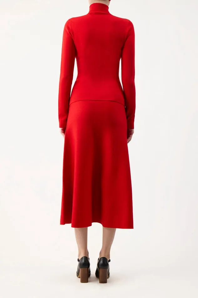 Women Knitwear Gabriela Hearst May Knit Turtleneck In Red Topaz Merino Wool Cashmere