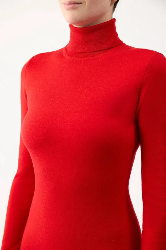 Women Knitwear Gabriela Hearst May Knit Turtleneck In Red Topaz Merino Wool Cashmere