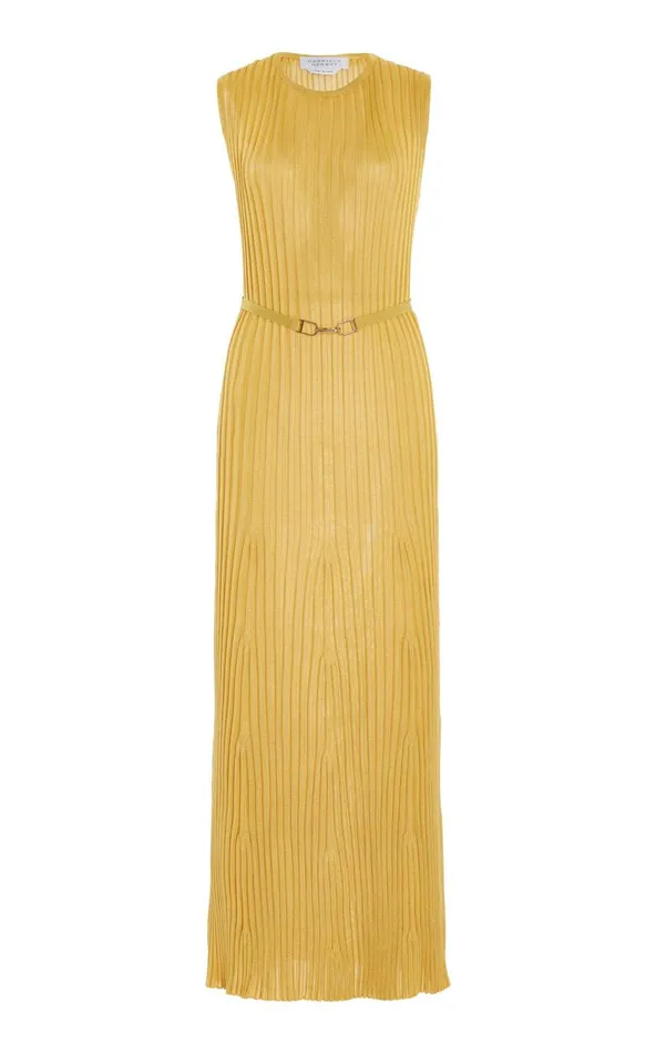 Women Knitwear Gabriela Hearst Meier Knit Dress In Gold Silk