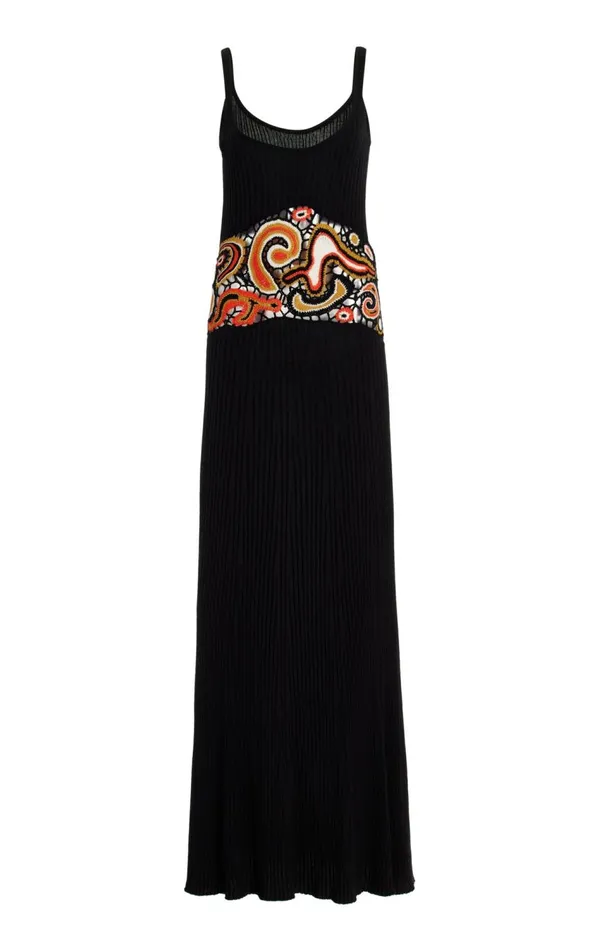 Women Knitwear Gabriela Hearst Mila Lace Knit Dress In Black Multi Cashmere Silk