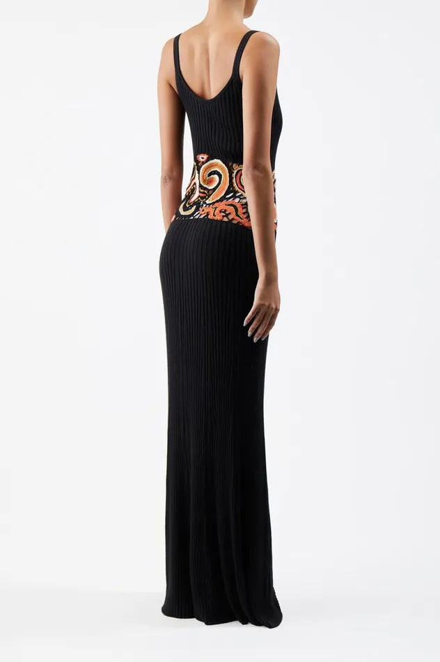 Women Knitwear Gabriela Hearst Mila Lace Knit Dress In Black Multi Cashmere Silk