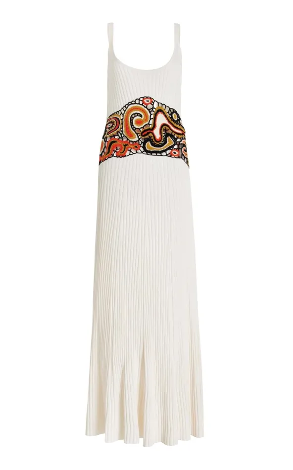 Women Knitwear Gabriela Hearst Mila Lace Knit Dress In Ivory Multi Cashmere Silk