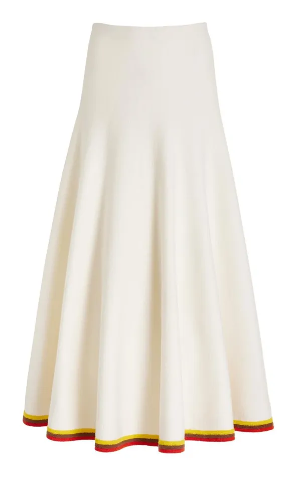 Women Knitwear Gabriela Hearst Mira Knit Skirt In Ivory Multi Merino Wool