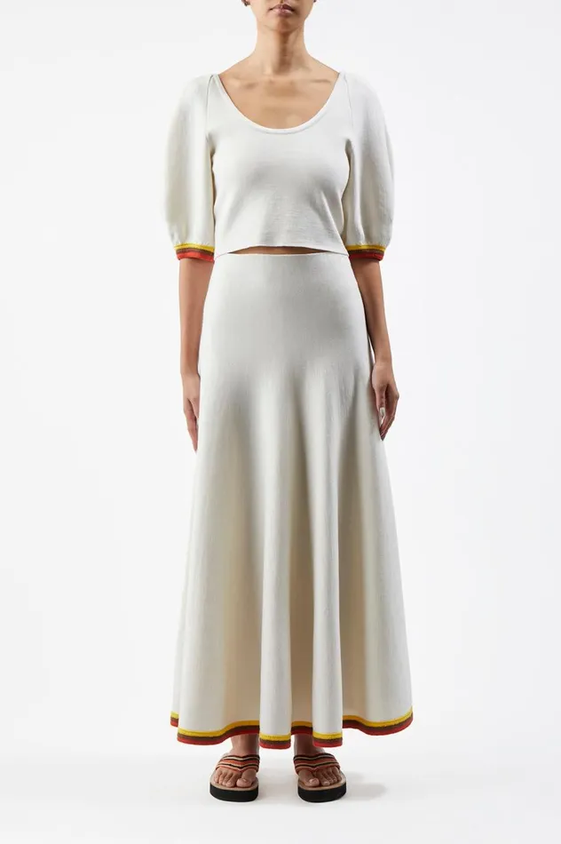 Women Knitwear Gabriela Hearst Mira Knit Skirt In Ivory Multi Merino Wool