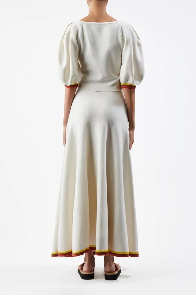 Women Knitwear Gabriela Hearst Mira Knit Skirt In Ivory Multi Merino Wool