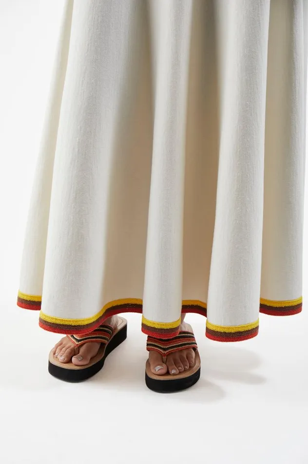 Women Knitwear Gabriela Hearst Mira Knit Skirt In Ivory Multi Merino Wool