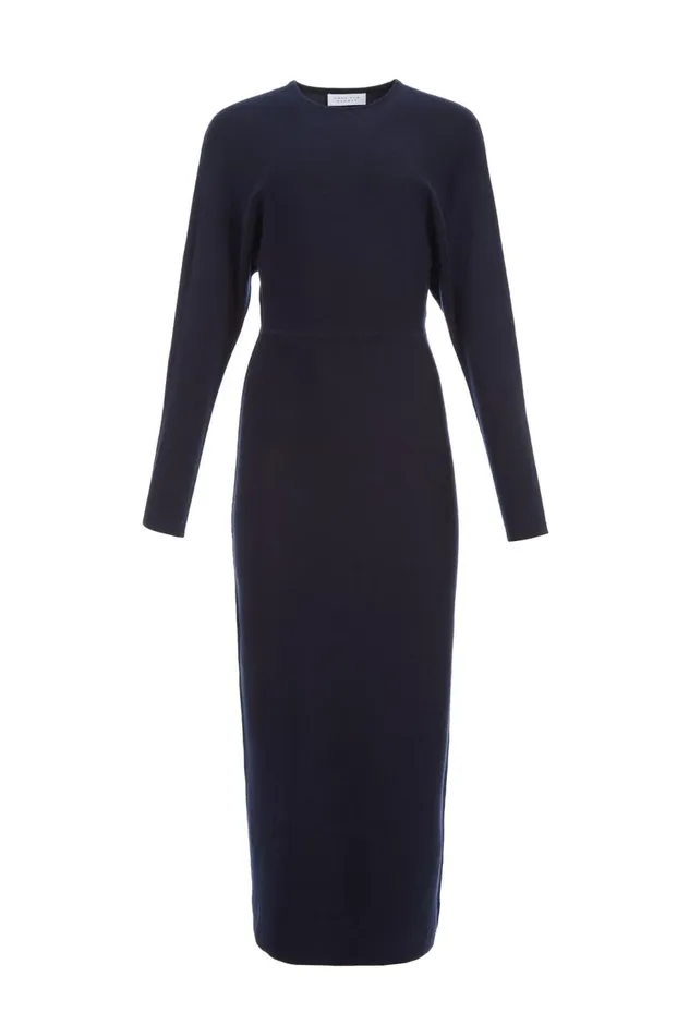 Women Knitwear Gabriela Hearst Semaine Knit Dress In Navy Cashmere Silk