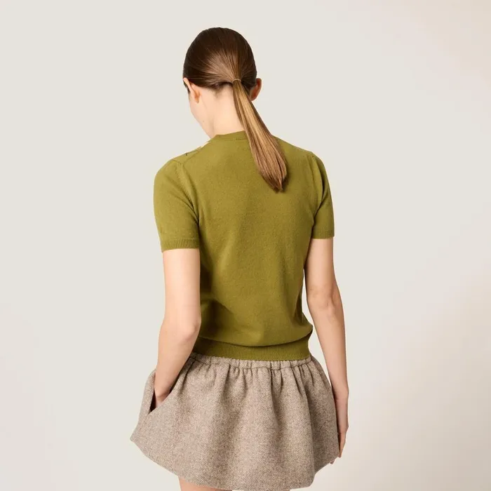 Women Knitwear Miu Miu Cashmere Sweater Fern Women Knitwear Miu Miu Cashmere Sweater Fern