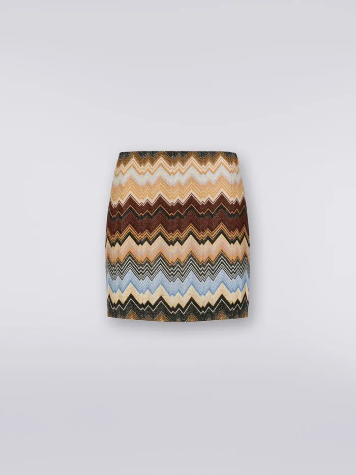 Women Lam Viscose Miniskirt With Chevron Pattern Multicoloured Missoni Skirts