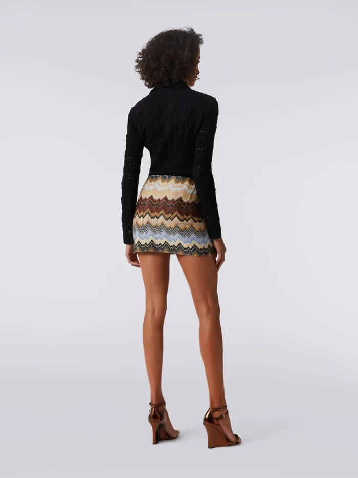 Women Lam Viscose Miniskirt With Chevron Pattern Multicoloured Missoni Skirts Women Lam Viscose Miniskirt With Chevron Pattern Multicoloured Missoni Skirts