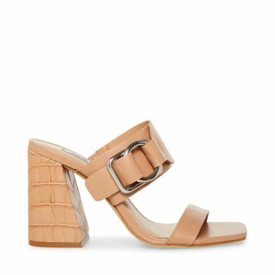 Women LEDA BROWN LEATHER Brown Leather Steve Madden Heels