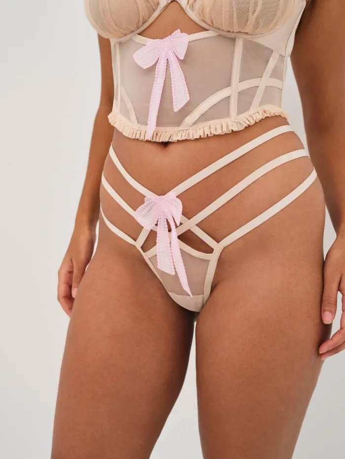 Women Lingerie For Love and Lemons Akeria Thong Panty Pink Women Lingerie For Love and Lemons Akeria Thong Panty Pink