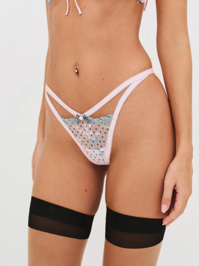 Women Lingerie For Love and Lemons Anya Thong Panty Pink Women Lingerie For Love and Lemons Anya Thong Panty Pink