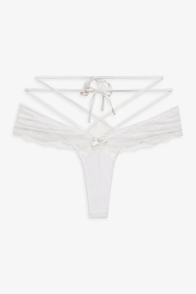 Women Lingerie For Love and Lemons Dahlia Thong Panty White Women Lingerie For Love and Lemons Dahlia Thong Panty White