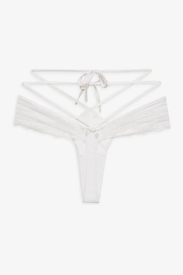 Women Lingerie For Love and Lemons Dahlia Thong Panty White Women Lingerie For Love and Lemons Dahlia Thong Panty White
