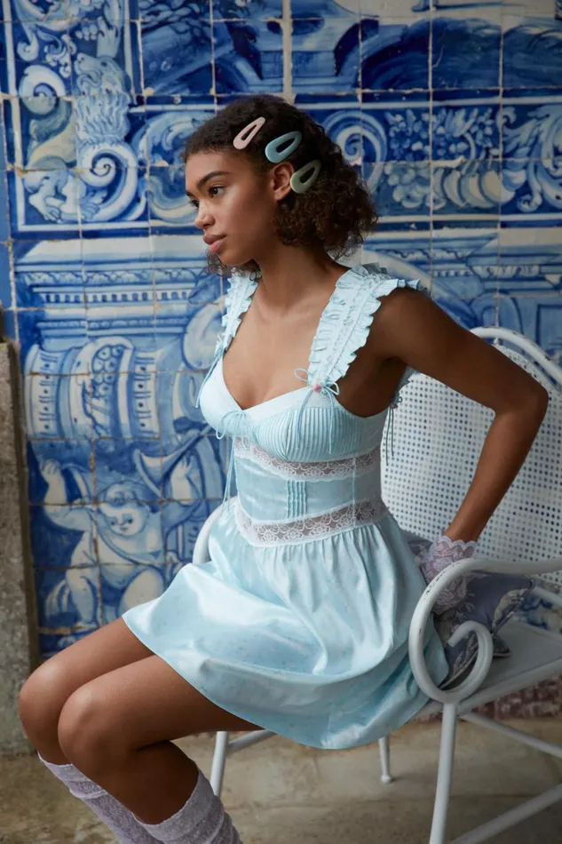 Women Lingerie For Love and Lemons Ellery Slip Dress Blue Women Lingerie For Love and Lemons Ellery Slip Dress Blue