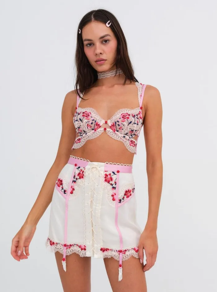 Women Lingerie For Love and Lemons Festival Rose Skirt Ivory Women Lingerie For Love and Lemons Festival Rose Skirt Ivory