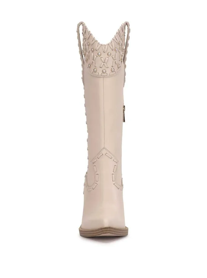 Women Liselotte Studded Western Boot In Chalk Jessica Simpson Boots and Booties