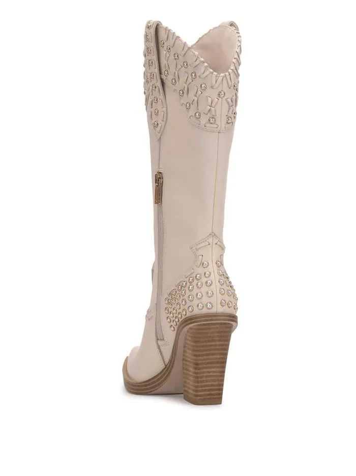 Women Liselotte Studded Western Boot In Chalk Jessica Simpson Boots and Booties