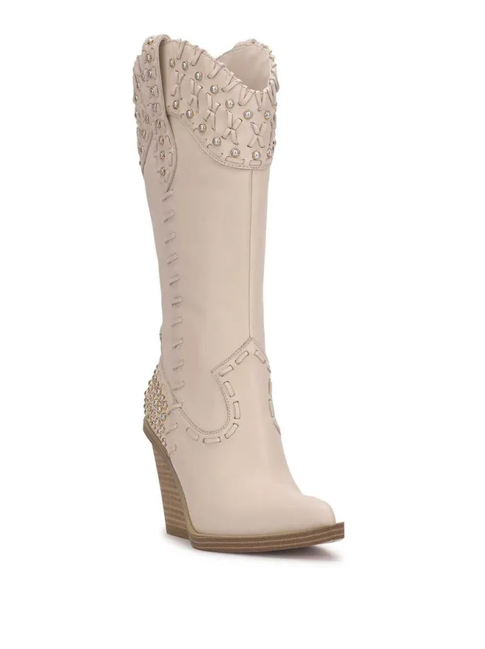 Women Liselotte Studded Western Boot In Chalk Jessica Simpson Boots and Booties