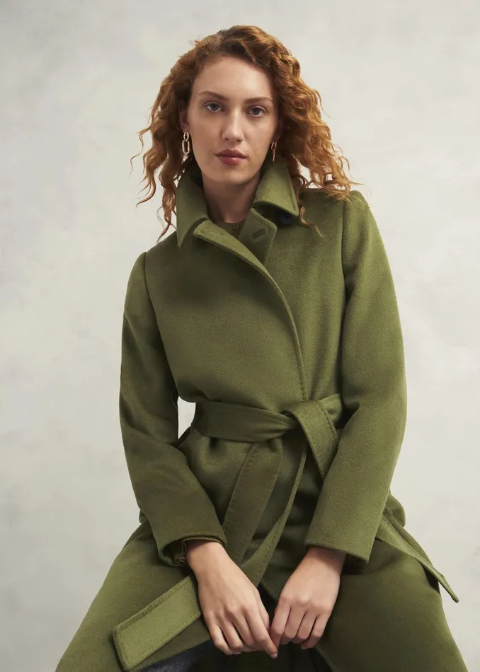 Women Livia Wool Coat Kelp Green Hobbs Coats and Jackets