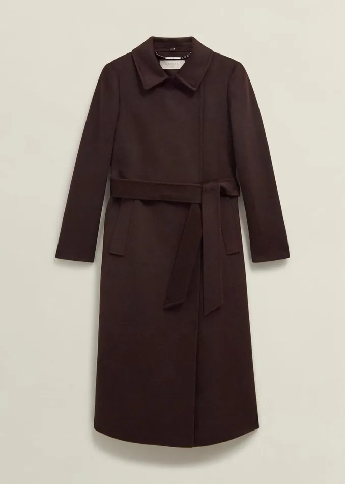 Women Livia Wool Coat With Faux Fur Alder Brown Hobbs Coats and Jackets