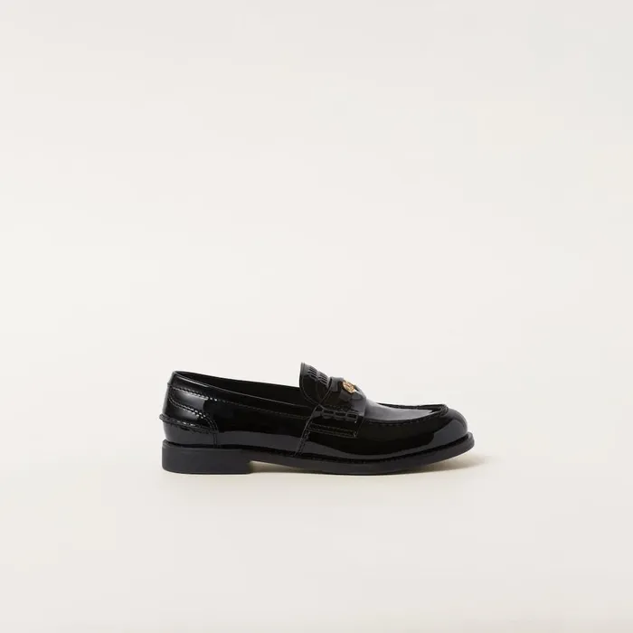 Women Loafers And LaceUps Miu Miu Patent Leather Penny Loafers Black Women Loafers And LaceUps Miu Miu Patent Leather Penny Loafers Black