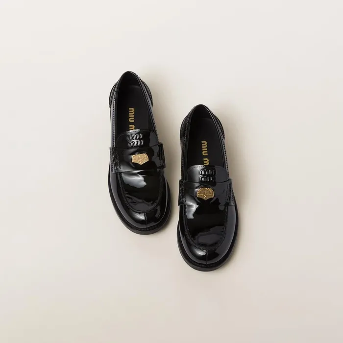 Women Loafers And LaceUps Miu Miu Patent Leather Penny Loafers Black Women Loafers And LaceUps Miu Miu Patent Leather Penny Loafers Black
