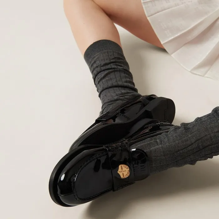 Women Loafers And LaceUps Miu Miu Patent Leather Penny Loafers Black Women Loafers And LaceUps Miu Miu Patent Leather Penny Loafers Black