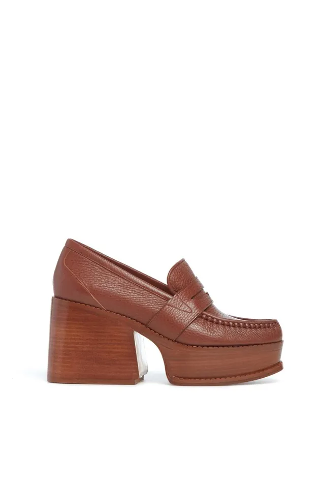 Women Loafers Gabriela Hearst Augusta Platform Loafer In Cognac Leather