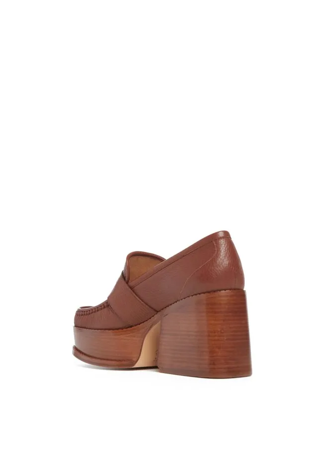 Women Loafers Gabriela Hearst Augusta Platform Loafer In Cognac Leather