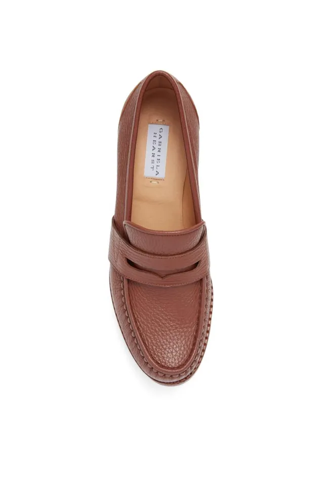 Women Loafers Gabriela Hearst Augusta Platform Loafer In Cognac Leather