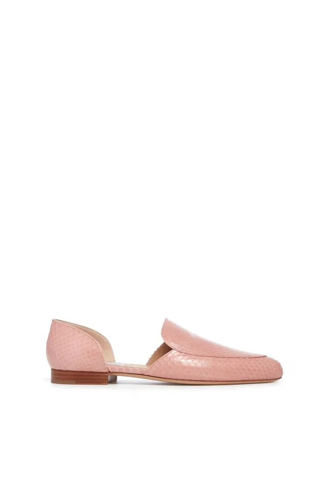 Women Loafers Gabriela Hearst Jax Flat Shoe In Light Pink Snakeskin