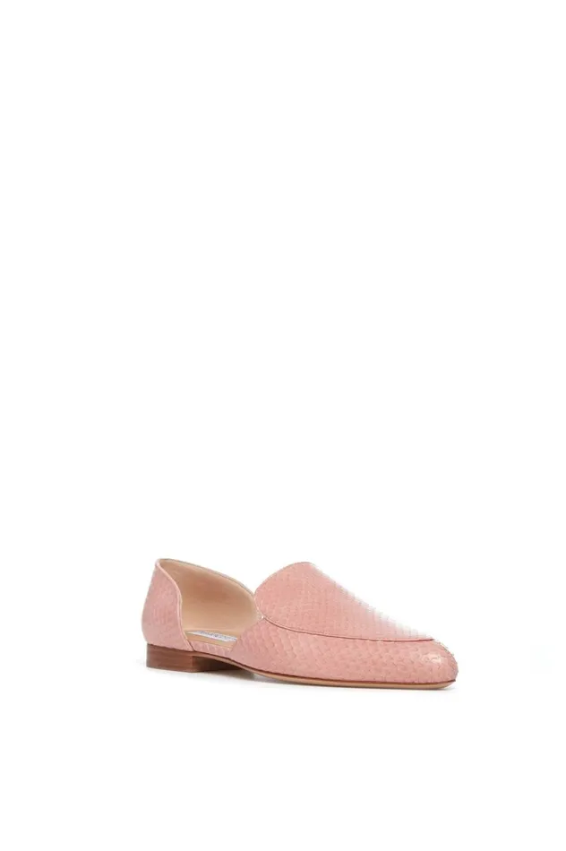 Women Loafers Gabriela Hearst Jax Flat Shoe In Light Pink Snakeskin