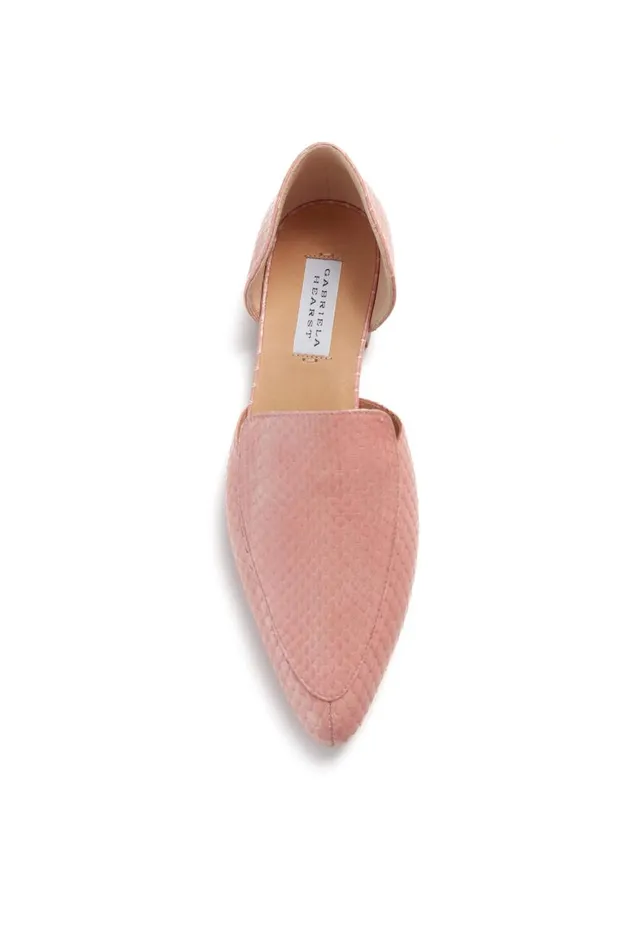 Women Loafers Gabriela Hearst Jax Flat Shoe In Light Pink Snakeskin