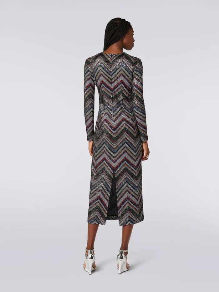 Women Long Dress In Viscose Blend With Zigzag And Sequins Multicoloured Missoni Dresses Women Long Dress In Viscose Blend With Zigzag And Sequins Multicoloured Missoni Dresses