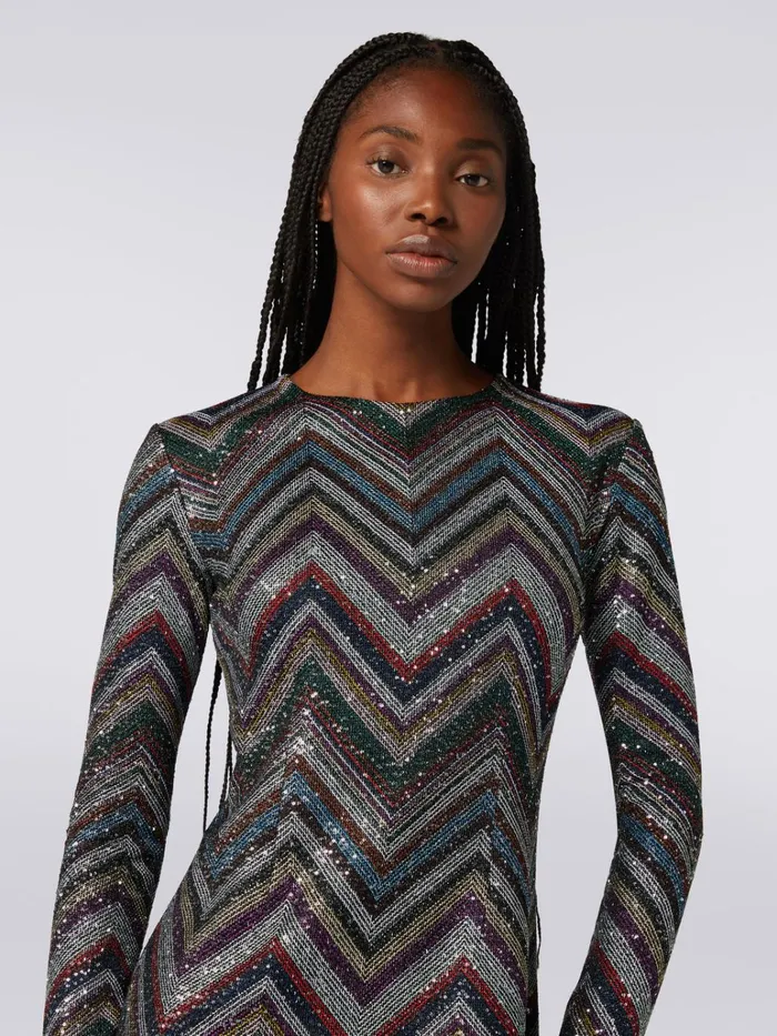 Women Long Dress In Viscose Blend With Zigzag And Sequins Multicoloured Missoni Dresses Women Long Dress In Viscose Blend With Zigzag And Sequins Multicoloured Missoni Dresses