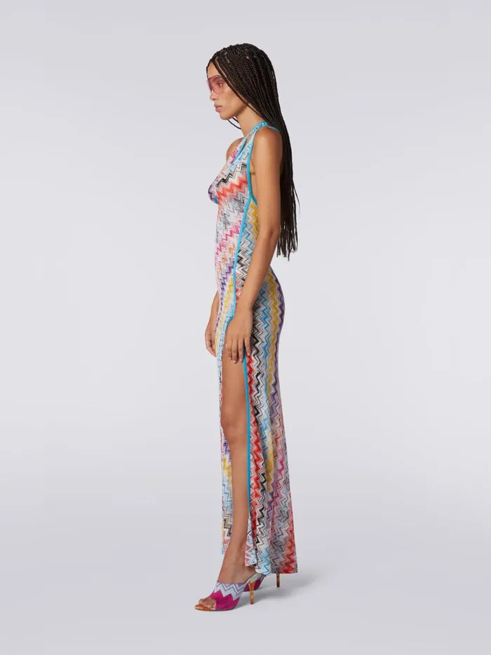 Women Long OneShoulder Cover Up Multicoloured Missoni Beachwear