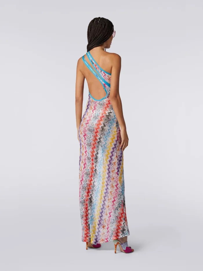 Women Long OneShoulder Cover Up Multicoloured Missoni Beachwear
