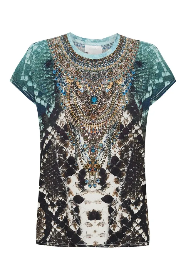 Women Loungewear Camilla Curved Hem Fitted Tee Prey
