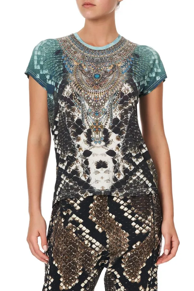 Women Loungewear Camilla Curved Hem Fitted Tee Prey