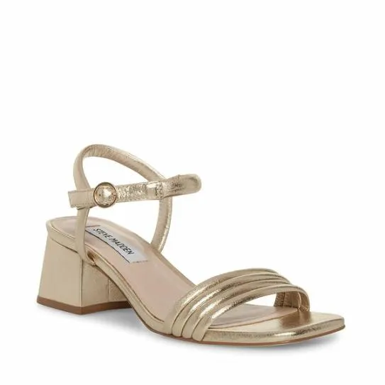 Women LUSTER GOLD LEATHER Gold Leather Steve Madden Sandals Women LUSTER GOLD LEATHER Gold Leather Steve Madden Sandals