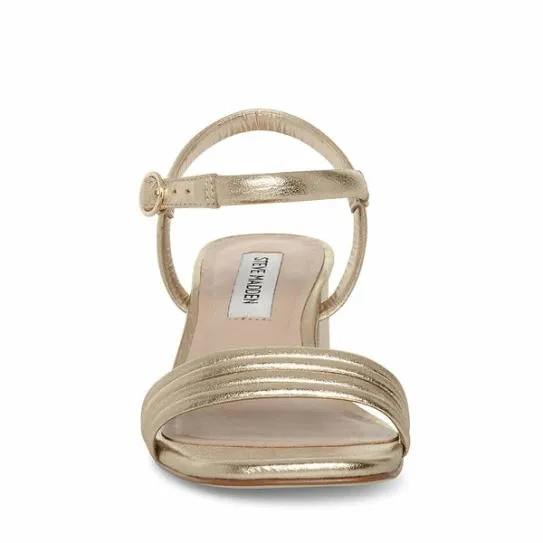 Women LUSTER GOLD LEATHER Gold Leather Steve Madden Sandals Women LUSTER GOLD LEATHER Gold Leather Steve Madden Sandals