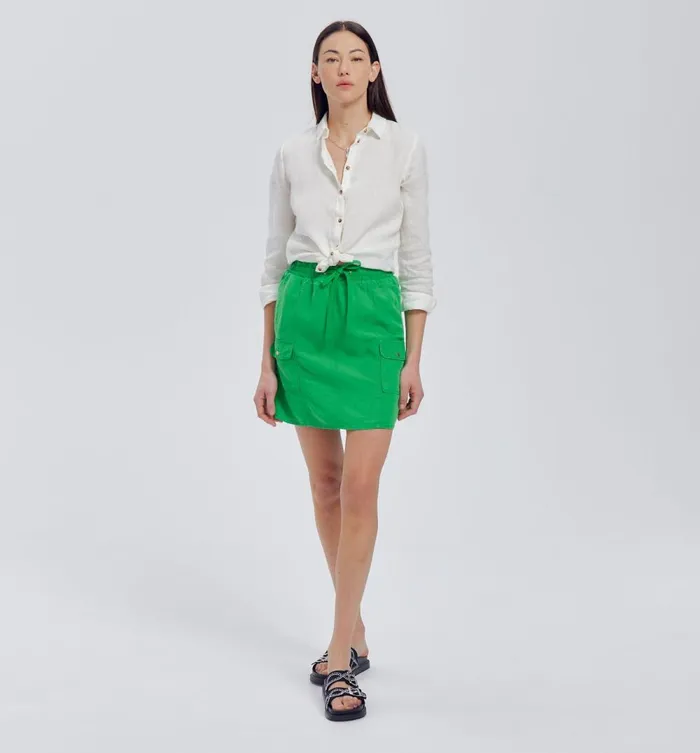 Women Lyocell And Linen Skirt 8211 Green Promod Skirts Women Lyocell And Linen Skirt 8211 Green Promod Skirts