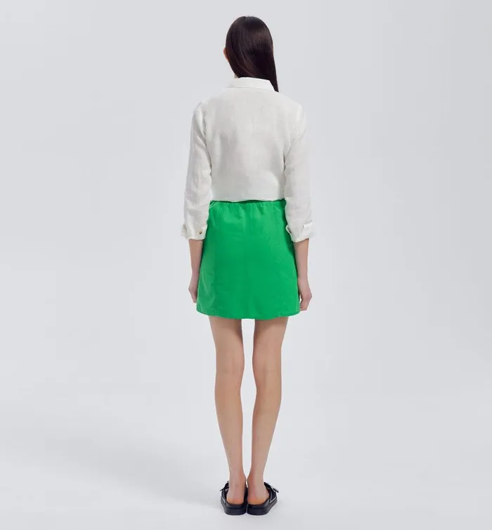 Women Lyocell And Linen Skirt 8211 Green Promod Skirts Women Lyocell And Linen Skirt 8211 Green Promod Skirts