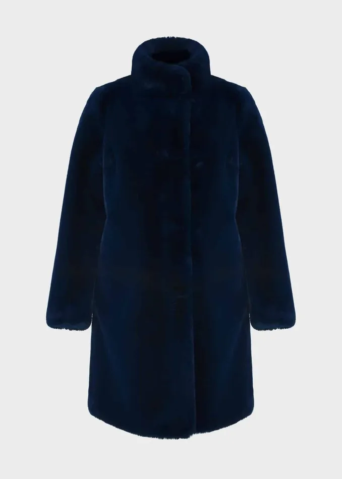 Women Maddox Faux Fur Coat Steel Blue Hobbs Coats and Jackets