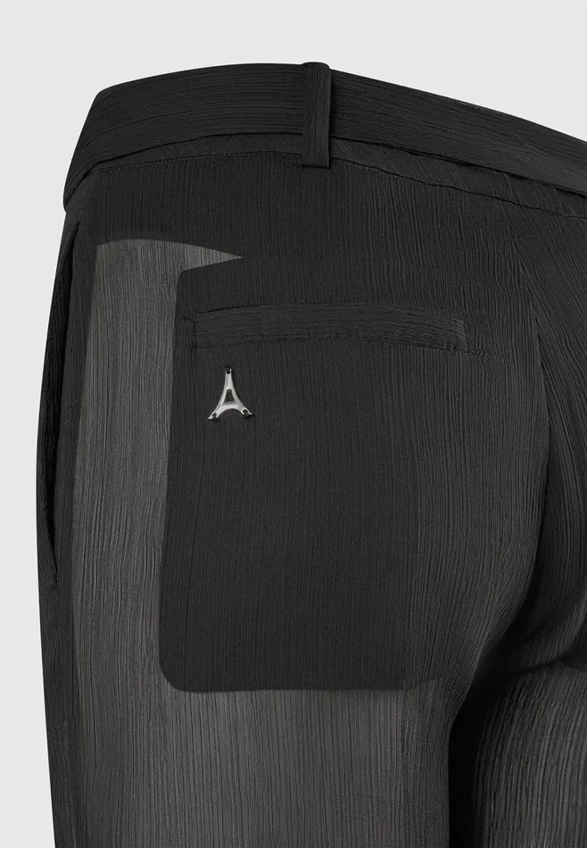 Women Manire De Voir Sheer Trousers With Belt Black